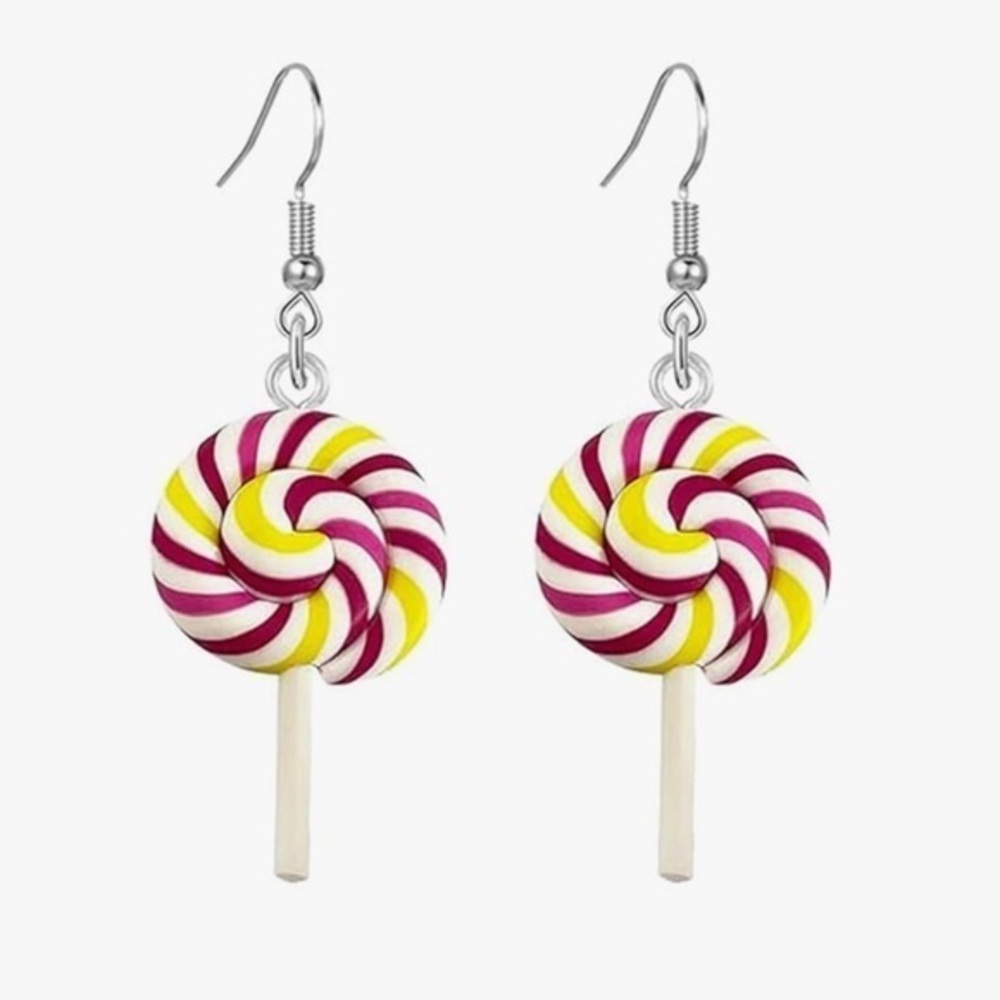 Cute Colorful Rainbow Lollipop Earrings